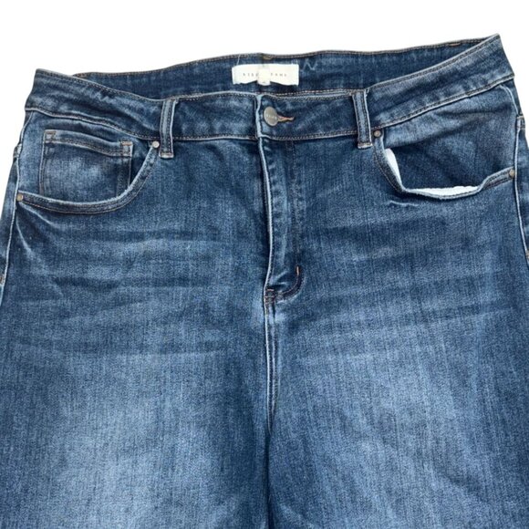 Risen Womens High Rise Cargo Denim Jeans-Blue-Size 2XL-GUC - Picture 4 of 7